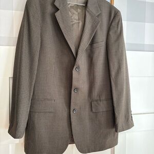 Oscar de la Renta Men's Blazer in Brown Houndstooth 42L